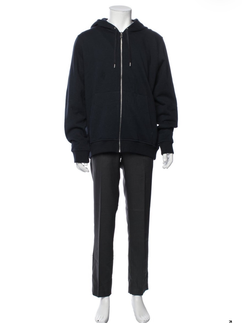 Hermes Black Zip-Up Lightweight Hoodie Jacket